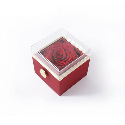 Fashion Acrylic Rotating Rose Jewelry Box - Room Accessories