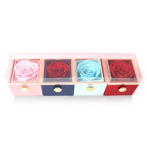 Fashion Acrylic Rotating Rose Jewelry Box - Room Accessories