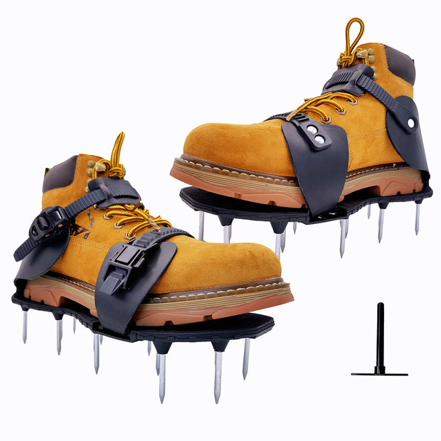 Garden Grass Brush Shoe PU Leather Garden Tools Aerating Shoes