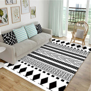 European Bedroom Carpet - Black, White