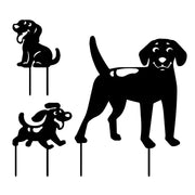 Dog Garden Animal Lawn Stakes, Metal Yard Decoration