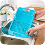 Multifunction Kitchen Chopping Blocks Sinks Drain Basket Cutting Board Vegetable Meat Tools