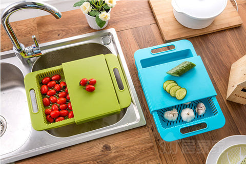 Multifunction Kitchen Chopping Blocks Sinks Drain Basket Cutting Board Vegetable Meat Tools