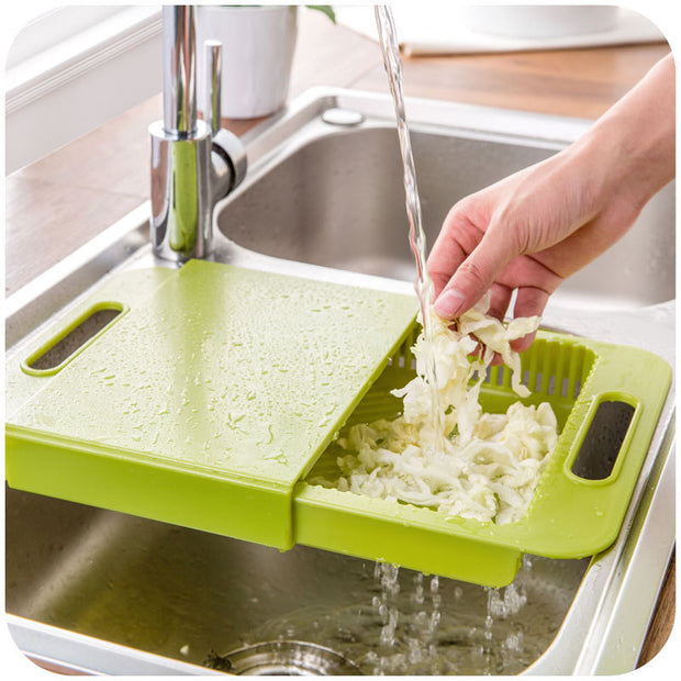 Multifunction Kitchen Chopping Blocks Sinks Drain Basket Cutting Board Vegetable Meat Tools