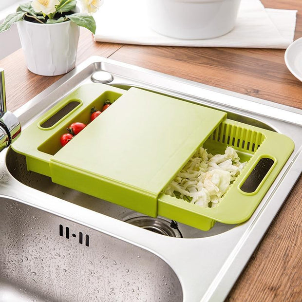 Multifunction Kitchen Chopping Blocks Sinks Drain Basket Cutting Board Vegetable Meat Tools