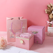 Fashion Acrylic Rotating Rose Jewelry Box - Room Accessories