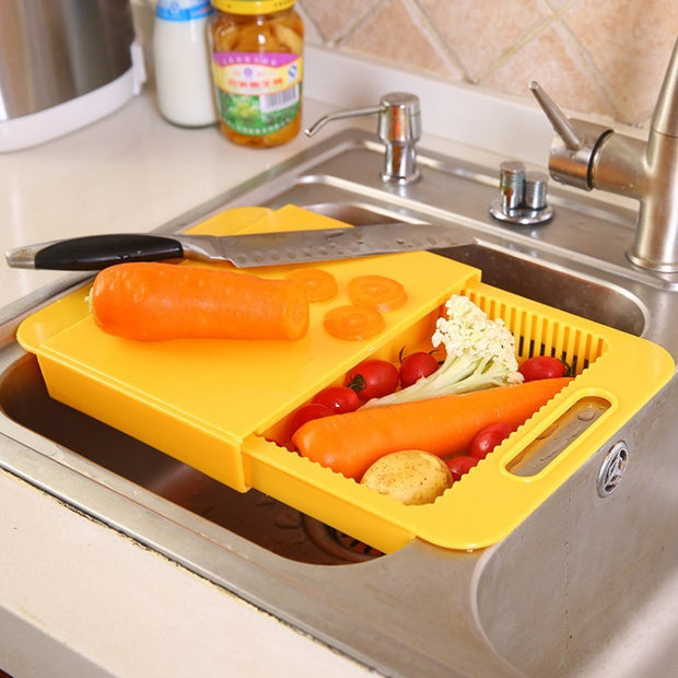 Multifunction Kitchen Chopping Blocks Sinks Drain Basket Cutting Board Vegetable Meat Tools