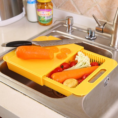 Multifunction Kitchen Chopping Blocks Sinks Drain Basket Cutting Board Vegetable Meat Tools