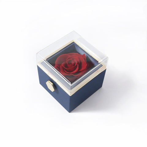 Fashion Acrylic Rotating Rose Jewelry Box - Room Accessories